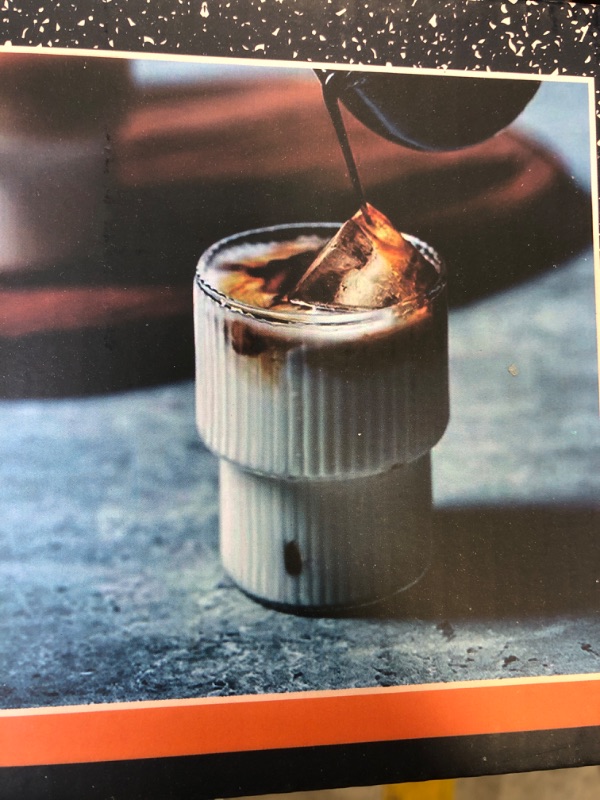 Photo 1 of 4PCS GLASS MUG SET WITH SPOONS HOT/ COLD
