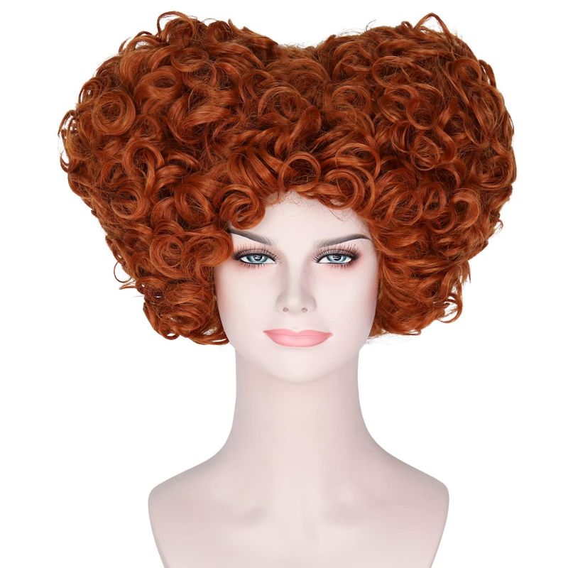 Photo 1 of Miss U Hair Auburn Brown Cosplay Wig Women Short Curly Party Halloween Wig
