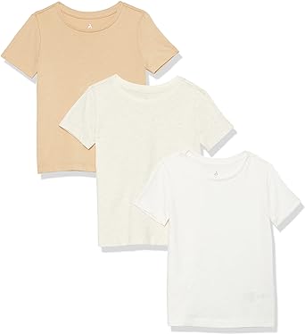 Photo 1 of Amazon Aware Girls and Toddlers' Relaxed Organic Cotton Short Sleeve T-Shirt, Pack of 3 (MEDIUM)
