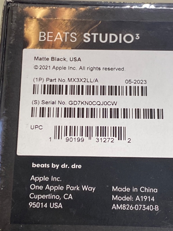 Photo 6 of Beats Studio3 Wireless Noise Cancelling Over-Ear Headphones - Apple W1 Headphone Chip, Class 1 Bluetooth, 22 Hours of Listening Time, Built-in Microphone - Matte Black (Latest Model) Matte Black Studio3 (FACTORY SEALED)
