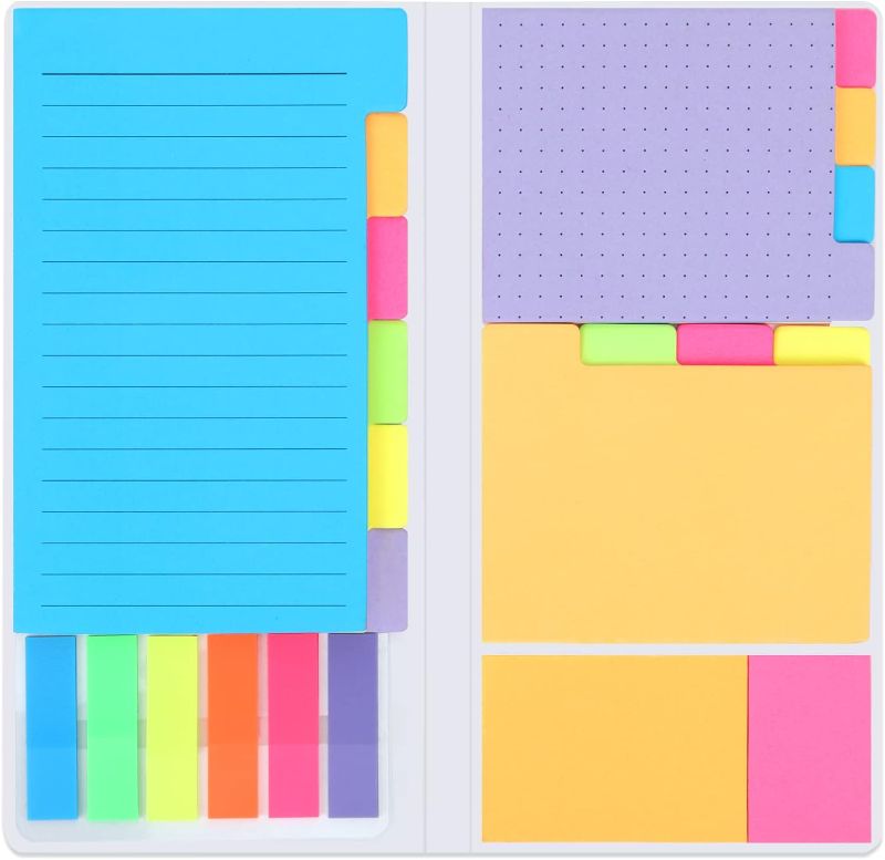 Photo 1 of EOOUT Sticky Note Set, 410pcs, 6 Colors Divider Self-Stick Notes Pads Bundle Tabs Ruled Dotted PET Sticky Notes Book for School and Office, Bible Supplies
3 PACK 