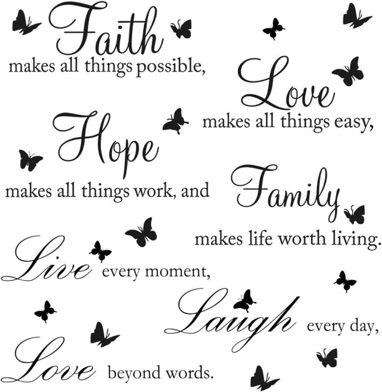 Photo 1 of 2 Pcs Live Wall Stickers for Bedroom Women Living Room Decor Love Laugh Wall Decals for Girls Bathroom Sayings Positive Quotes Stickers Vinyl Inspirational...
