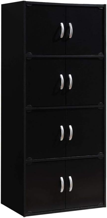 Photo 1 of 
Hodedah 8 Door Bookcase Cabinet, 4 Shelf, Black
Color:Black