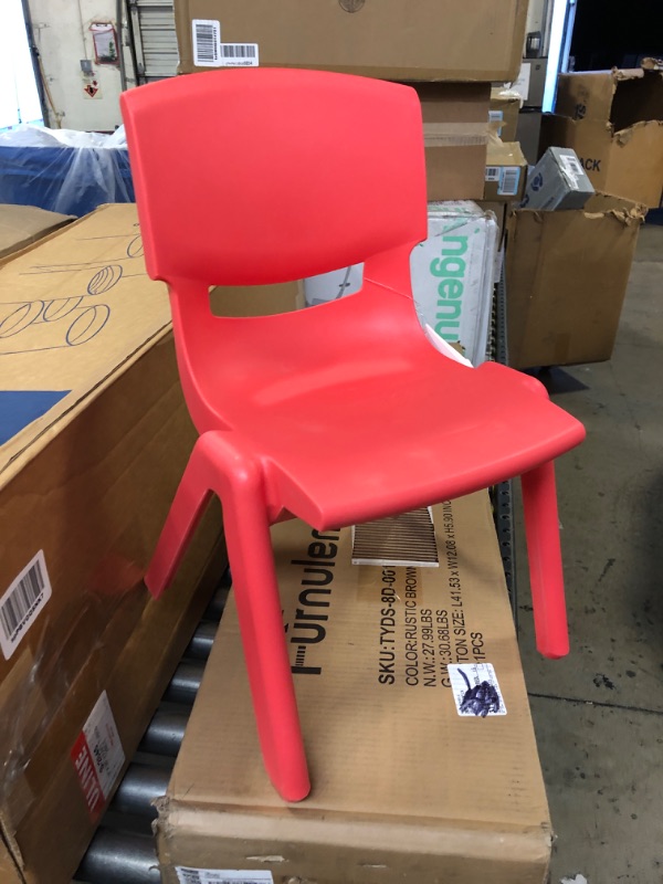 Photo 2 of 20-in Red Stackable Kids Accent Chair
