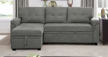 Photo 1 of Naomi Home Perry Modern Sectional Sofa with Storage Chaise-Color:Gray,Fabric:Velvet
- missing box 1 of 2. only box 2 being sold 