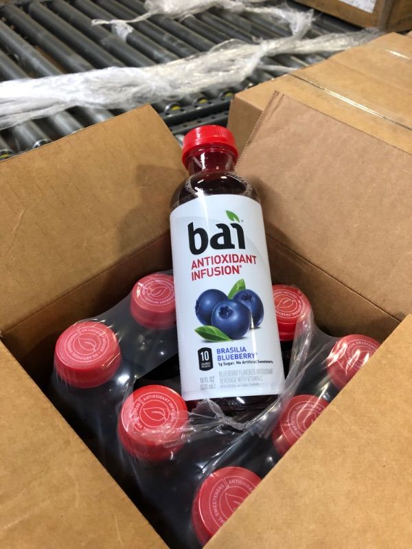 Photo 2 of Bai Flavored Water, Brasilia Blueberry, Antioxidant Infused Drinks, 18 Fluid Ounce Bottles, 12 Count Brasilia Blueberry 18 Fl Oz (Pack of 12)
