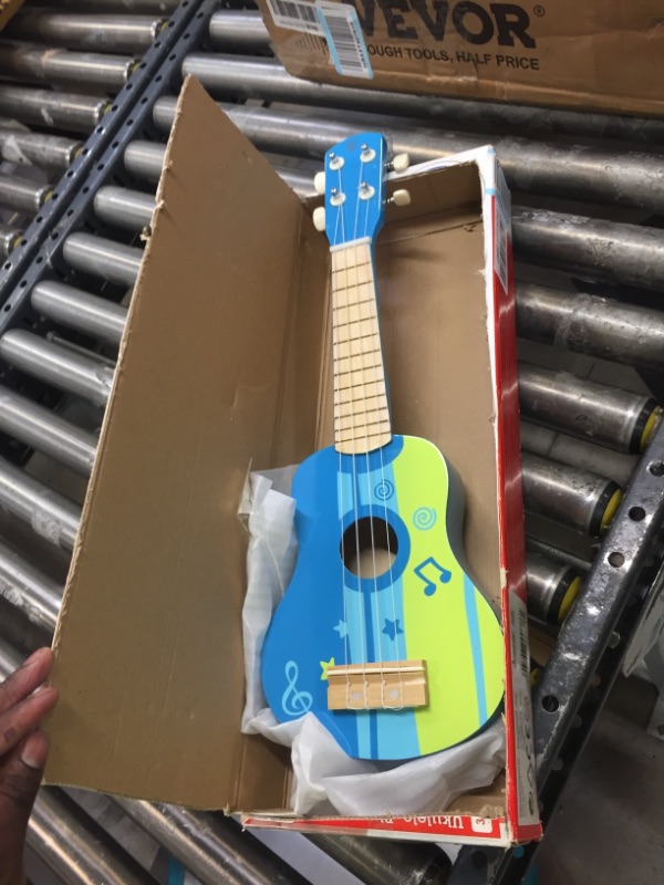 Photo 2 of Hape Kid's Wooden Toy Ukulele in Blue, L: 21.9, W: 8.1, H: 3 inch