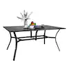 Photo 1 of Patio Classic Rectangle Metal Black 63'' Outdoor Dining Table with 1.57 in. Umbrella Hole
