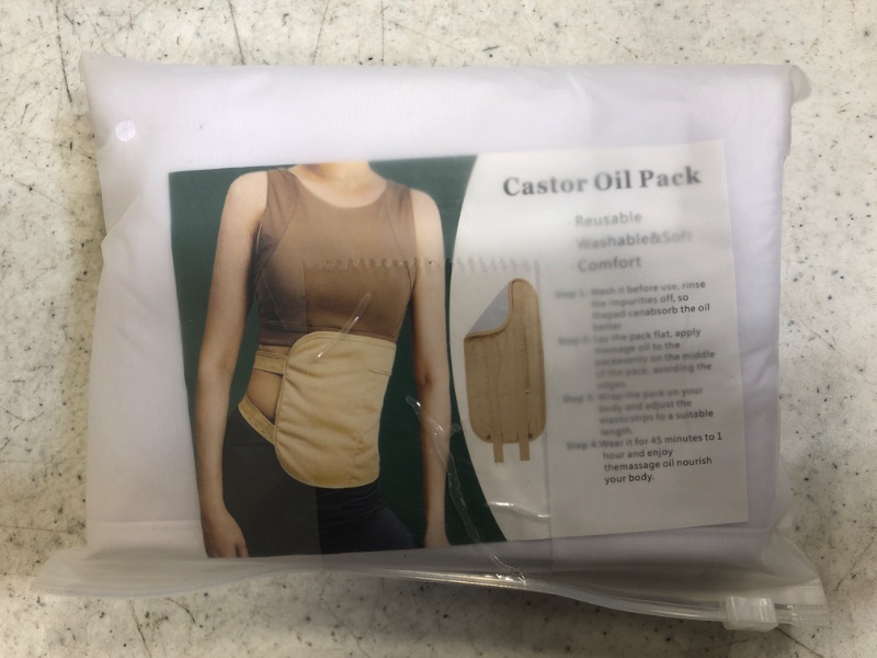 Photo 2 of Castor Oil Pack for Liver Detox,Castor Oil Pack Wrap Compress Reusable Organic Castor Oil Pack Wrap with Storage Bag for Insomnia and Inflammation(Castor Oil Not Included)