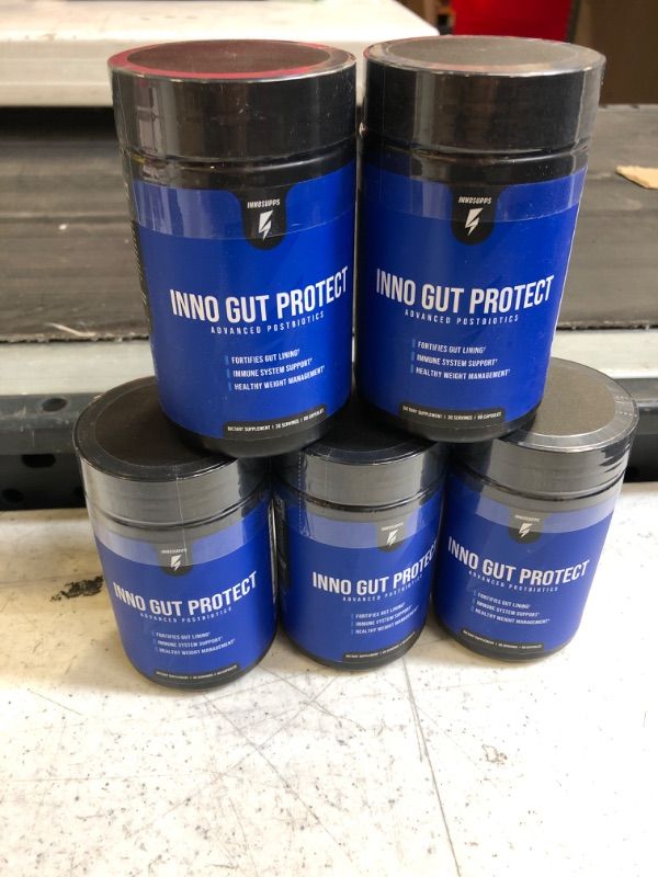 Photo 1 of 4 Count -- Inno Gut Protect | Complete Probiotic & Postbiotic Formula, Vegan-Friendly, Core 90 CAPSULES Exp- 05/2024