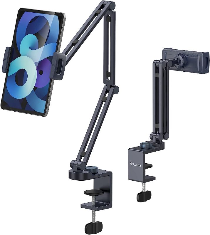 Photo 1 of jusmo LS31 Tablet iPad Desk Mount, Aluminum Adjustable Flexible Arm Surface Pro Mount Holder Stand, Compatible with iPad Mini, Pro, Air, Galaxy Tab, Surface Pro, iPhone and More
