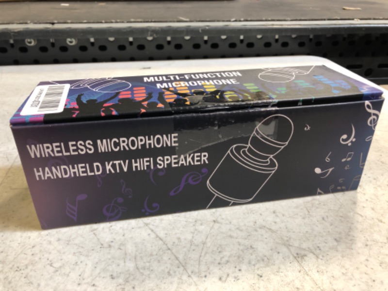 Photo 2 of Amazmic Kids Karaoke Microphone Machine Toy Bluetooth Microphone Portable Wireless Karaoke Machine Handheld with LED Lights, Gift for Children Adults Birthday Party, Home KTV(Black Gold)
