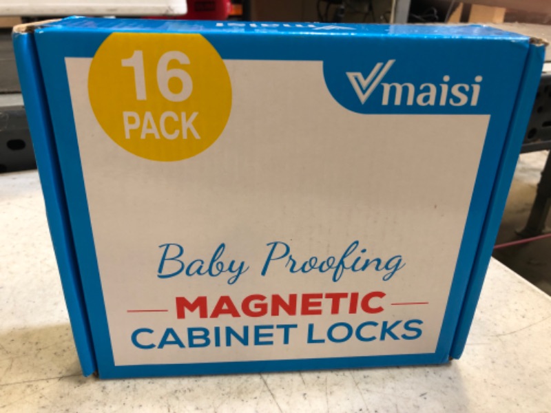 Photo 2 of 16 Pack Child Safety Magnetic Cabinet Locks - Vmaisi Children Proof Cupboard Baby Locks Latches - Adhesive for Cabinets & Drawers and Screws Fixed for Durable Protection
