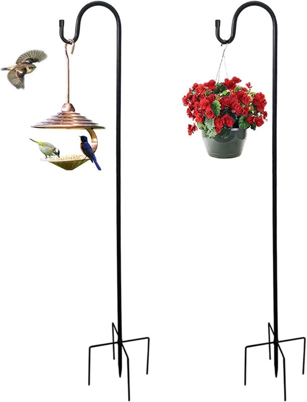 Photo 1 of 48 Inch Shepherds Hook for Bird Feeders for Outside, Plant Hangers Outdoor Heavy Duty for for Hummingbird Feeder Hanger Stand, Shepherds Hooks for Outdoor (2 Packs)
