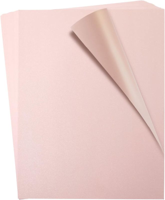 Photo 1 of Paper Junkie 48 Sheets Pink Metallic Shimmer Cardstock Paper for Crafts