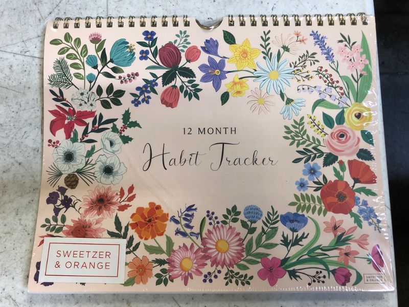 Photo 2 of S&O Floral Habit Tracker Calendar - 24 Month Daily Habit Tracker Journal - Habit Tracker Planner with Personalized Goal Chart for Fitness, Finance & Self Improvement - Weekly Chore Chart for Adults