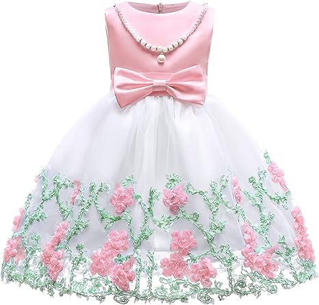 Photo 1 of 2-9T Girls Formal Tulle Dresses Toddler Pageant Party Dress with Necklace-- Size 10
