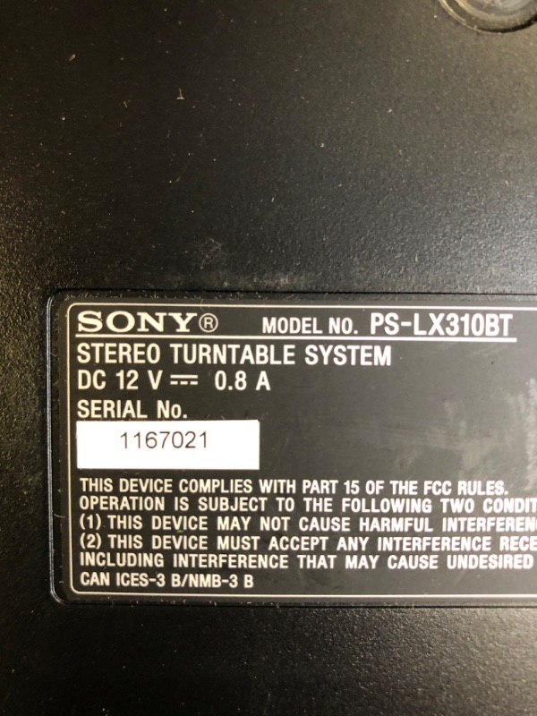 Photo 3 of Sony PS-LX310BT Belt Drive Turntable: Fully Automatic Wireless Vinyl Record Player with Bluetooth and USB Output Black
