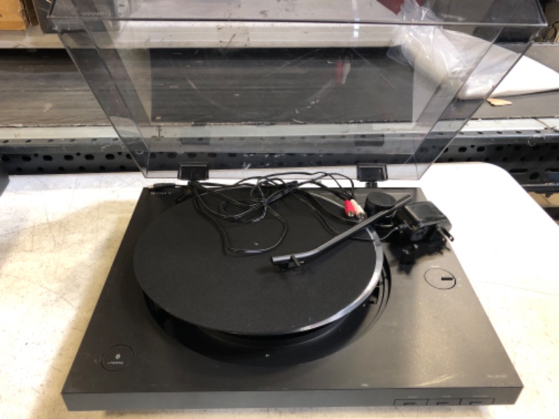 Photo 1 of Sony PS-LX310BT Belt Drive Turntable: Fully Automatic Wireless Vinyl Record Player with Bluetooth and USB Output Black
