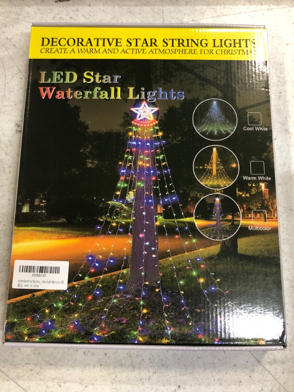 Photo 2 of 100 LED Star String Lights Multi Color Bedroom Xmas Holiday Light Decorations 49 Ft Waterproof Plug for Indoor Outdoor 8 Modes Christmas Lights
