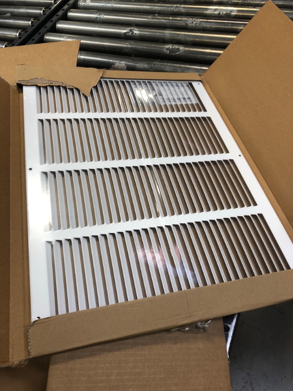 Photo 2 of 20"w X 14"h Steel Return Air Grilles - Sidewall and Ceiling - HVAC Duct Cover - White [Outer Dimensions: 21.75"w X 15.75"h] 20 X 14 White