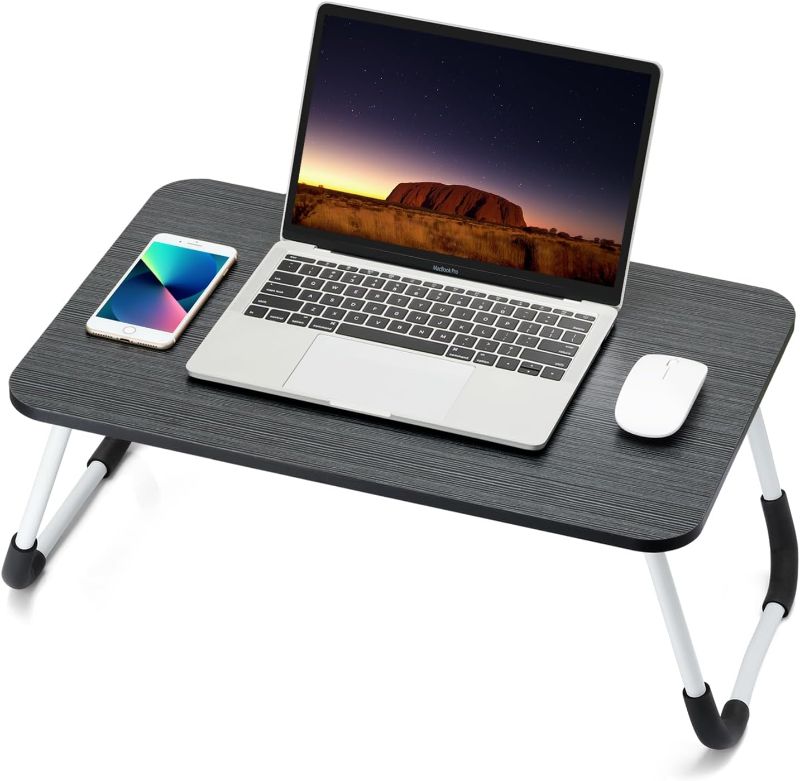 Photo 1 of Ruxury Folding Lap Desk Laptop Stand Bed Desk Table Tray, Breakfast Serving Tray, Portable & Lightweight Mini Table, Lap Tablet Desk for Sofa Couch Floor - Black
