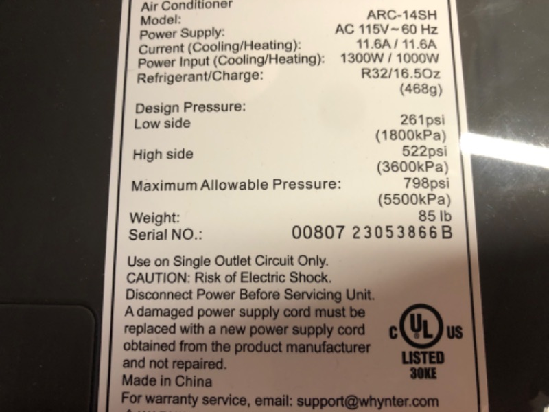 Photo 3 of Whynter ARC-14SH 14,000 BTU (9,200 BTU SACC) Dual Hose Portable Air Conditioner and Portable Heater with Dehumidifier and Fan for Rooms Up to 500 Square Feet, Platinum/Black, AC Unit + Heater
