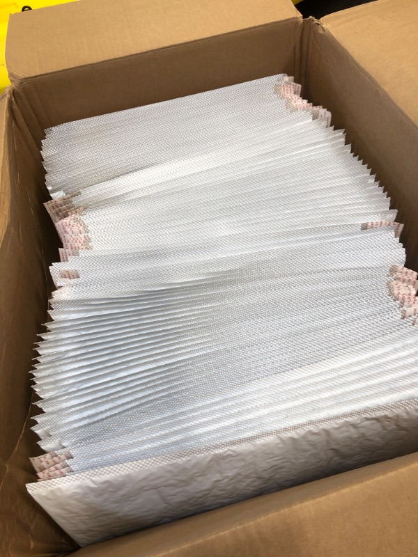 Photo 2 of StarBoxes 100 Poly Bubble Mailer Bags 8.5x14.5" - #3 Pouches Envelopes White Self-Sealing (PBM385145100)