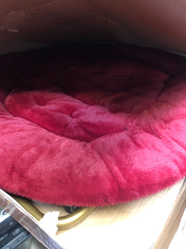 Photo 2 of Milliard Cozy Chair/Faux Fur Saucer Chair for Bedroom/X-Large (RED)