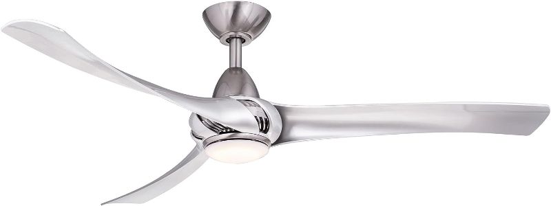 Photo 1 of Wind River Fans Droid 52-inch LED Ceiling Fan with Remote Control nickel walnut Nickel N/A
