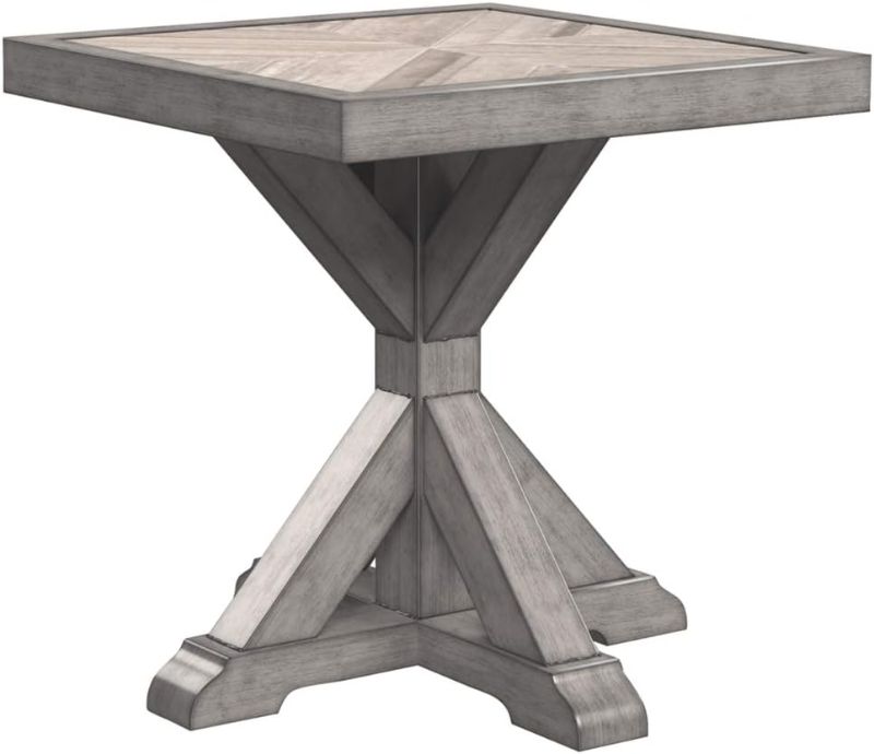 Photo 1 of Signature Design by Ashley Beachcroft Indoor & Outdoor Square End Table, Beige
