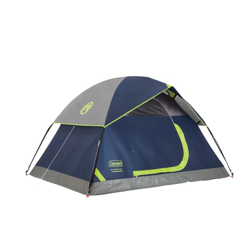 Photo 1 of Coleman Sundome Camping Tent, 2/3/4/6 Person Dome Tent with Snag-Free Poles for Easy Setup in Under 10 Mins, Included Rainfly Blocks Wind & Rain, Tent for Camping, Festivals, Backyard, Sleepovers Navy Blue 2 Person Tent