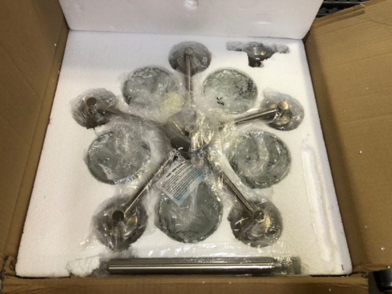 Photo 1 of Alice House 18.1" Dining Room Chandeliers , Brushed Nickel Contemporary Light Fixture for Foyer, Entrance and Living Room AL9082-H5