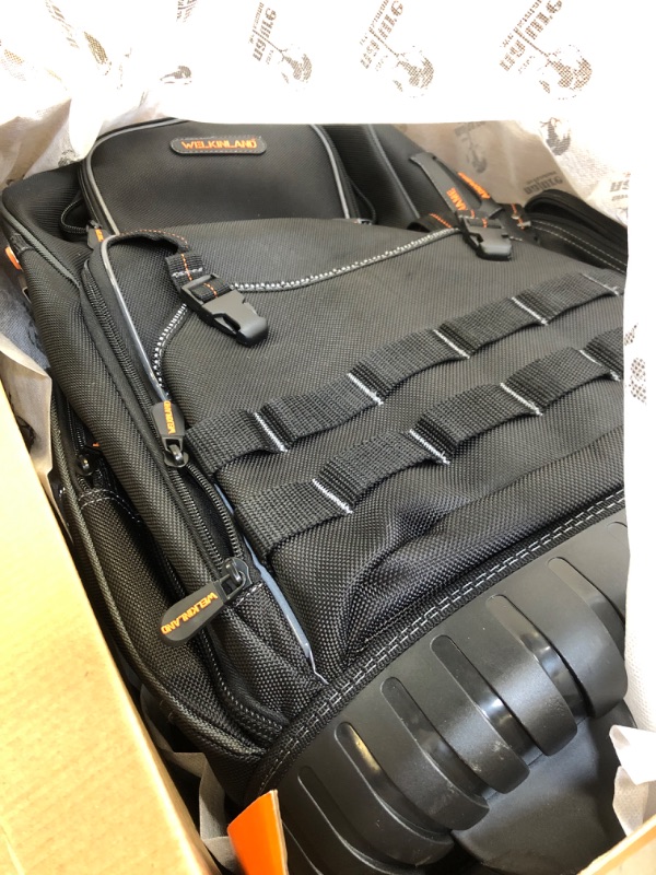 Photo 1 of 72Pockets Rolling Tool backpack, Large tool bag with wheels, Rolling tool bag, Electrician backpack, Backpack tool bag,Rolling tool bag with wheels,Tool backpack for men,Tool backpack for electricians
