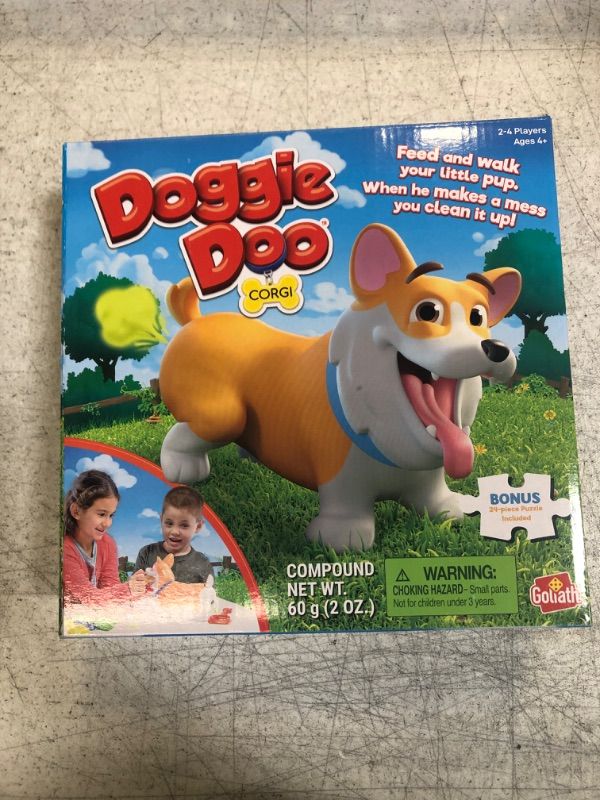 Photo 2 of Doggie Doo Corgi Game - Unpredictable Action - Feed The Doggie and Collect His Doo to Win - Includes 24-Piece Puzzle by Goliath