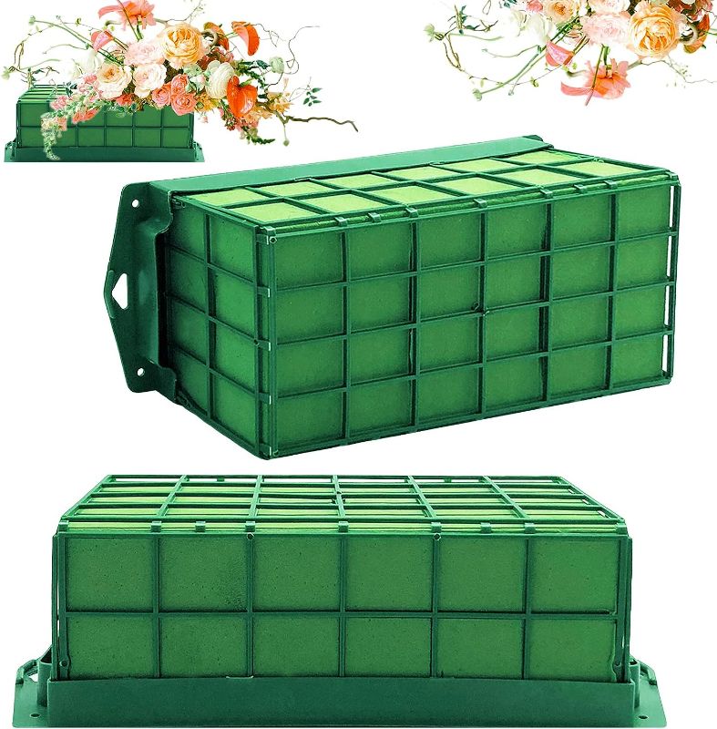 Photo 1 of 5 Pieces Floral Foam Cage,Flower Arrangements Supplies with Floral Foam,Rectangle Flower Holder Floral Foam Bricks for Fresh Flower Wedding Holiday Decorations
