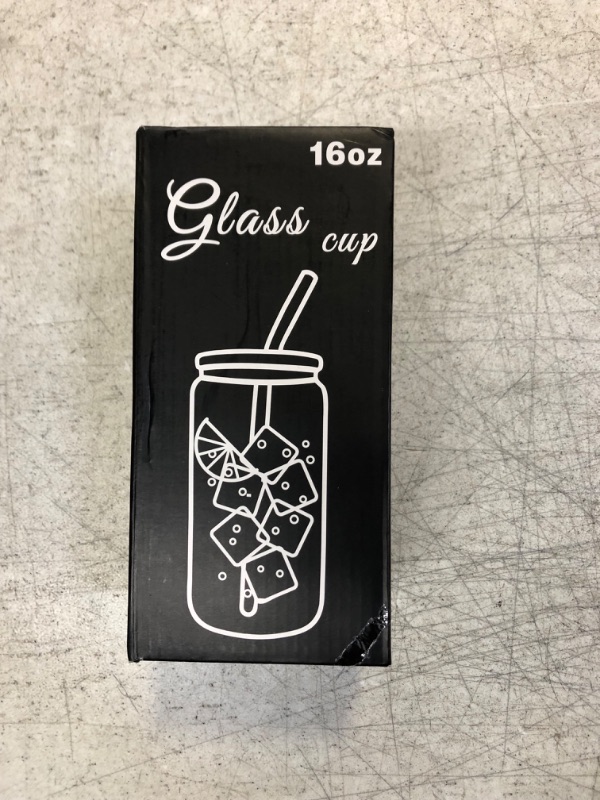 Photo 1 of 16oz Glass Cup With Bamboo Lid, Glass Straw, and Pipe Cleaner 