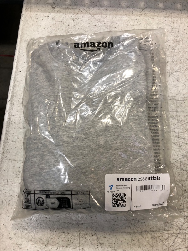Photo 2 of Amazon Essentials Boys and Toddlers' Fleece Crew-Neck Sweatshirts, Multipacks 2 Medium Grey Heather X-Small