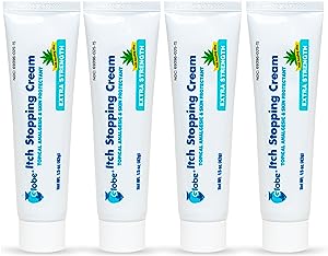 Photo 1 of (4 Pack) Globe Extra Strength Itch Stopping Anti-Itch Cream 1.5 Oz with Histamine Blocker, Diphenhydramine HCl Topical Analgesic & Zinc Acetate Skin Protectant for Relief from Most Outdoor Itches
