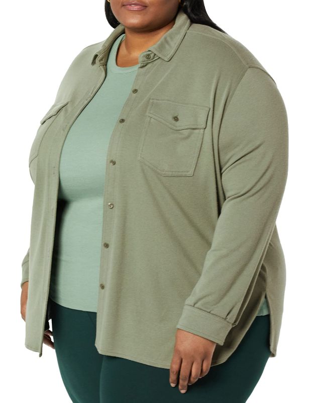 Photo 1 of Amazon Aware Women's Utility Shirt Large Light Green