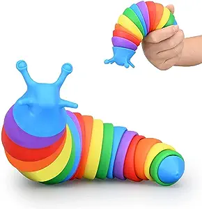 Photo 1 of 3D Printed Fidget Slug , Flexible Articulated Slug Fidget Toy, Fun Crawling Slug Autism Sensory Toys, Anxiety Relief for Kids, Adults, Birthday Gifts (PACK OF 2)
