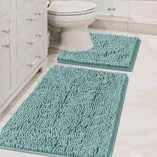 Photo 1 of 32x20 Carpet Rugs, Machine Wash/Dry Mats, Soft, Plush Rugs for Tub Shower (Eggshell Blue)