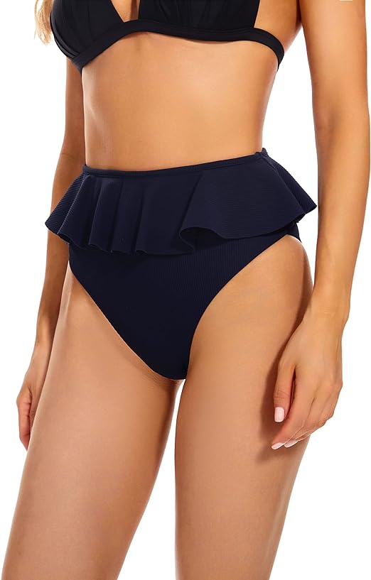 Photo 1 of Leovqn Women's Bikini Bottoms Ruffled Swim Bottoms High Waist Swimwear Brief for Women. XXL
