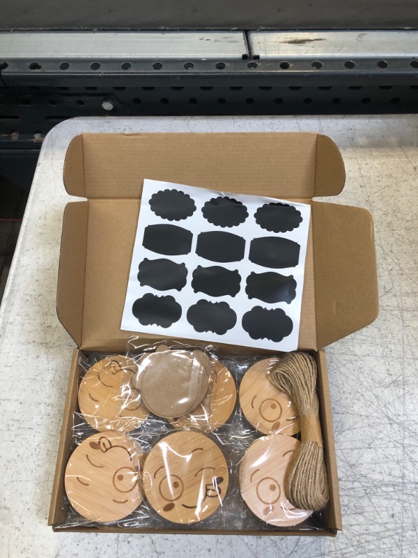 Photo 1 of 12 Pcs Oui Yogurt Jar Lids Set Unique Yummy Face Pattern Natural Bamboo Making With Sealing Rings Perfect Fits Oui Yogurt Jar Reusable Environment Protection Oui Jar Lids
