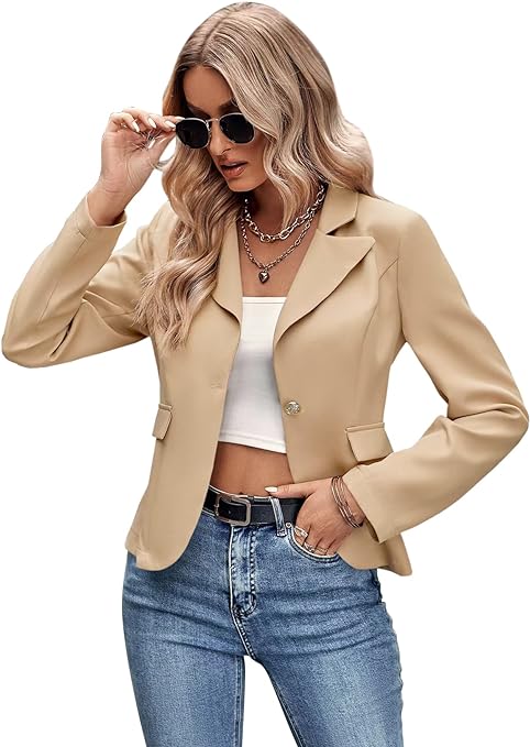 Photo 1 of Koinshhha 2023 Womens Casual Blazer Jacket Pockets Long Sleeve Open Front Cardigan Jacket Fitted Jacket Casual Office. XL
