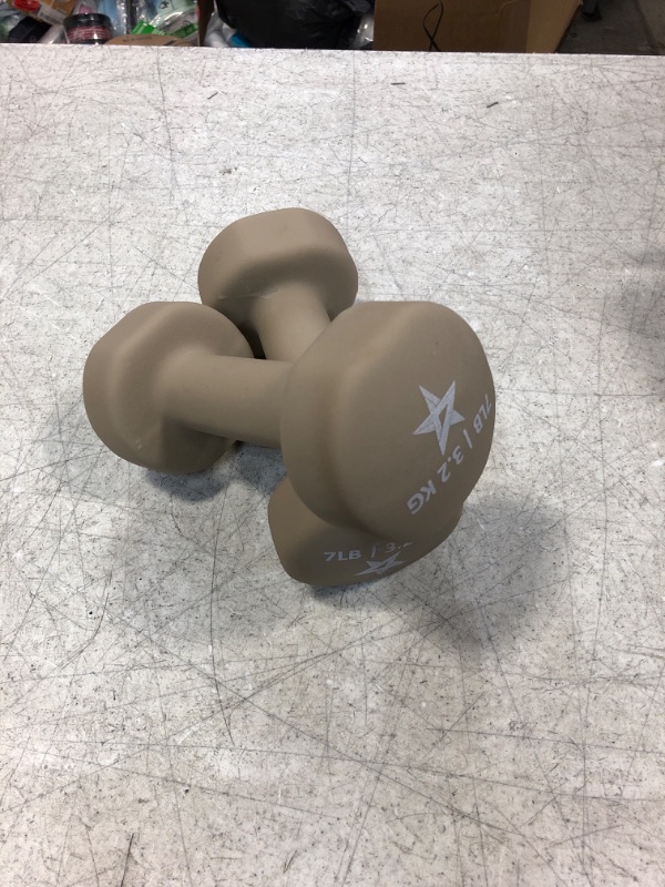 Photo 1 of 7lb dumbbells set of 2 rubber coating 