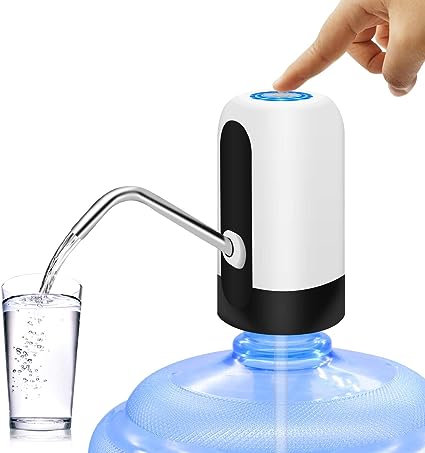 Photo 1 of MJIYA Portable Water Bottle Pump, Universal Bottle Electric Water Dispenser with Switch and USB charging, for Camping, Kitchen, Workshop, Garage (White)