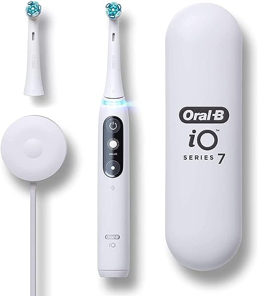 Photo 1 of Oral-B iO Series 7 Electric Toothbrush with 1 Replacement Brush Head, White Alabaster