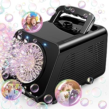 Photo 1 of Bubble Machine, Automatic Bubble Blower with 20000+ Bubbles Per Minute, Portable Bubble Machine for Kids and Toddler with 2 Speeds, Outdoor Toys for Parties, Birthday, Wedding, Christmas