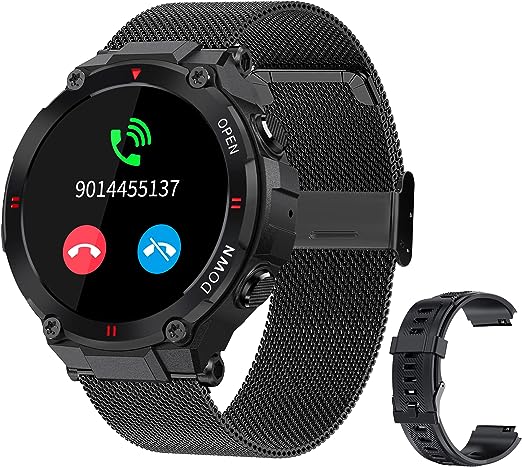 Photo 1 of Smart Watch for Men, Ip67 Waterproof Smartwatch with Bluetooth Speaker, Heart Rate Monitor, Blood Pressure Watch, Outdoor Tactical Watch with Text and Call, Compatible with iPhone Samsung Android